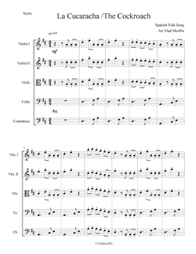 La Cucaracha  - Score Only (arr. Vlad Morffis)