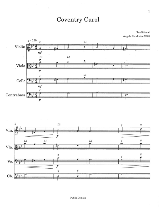 Coventry Carol (arr. Angela R Pendleton)