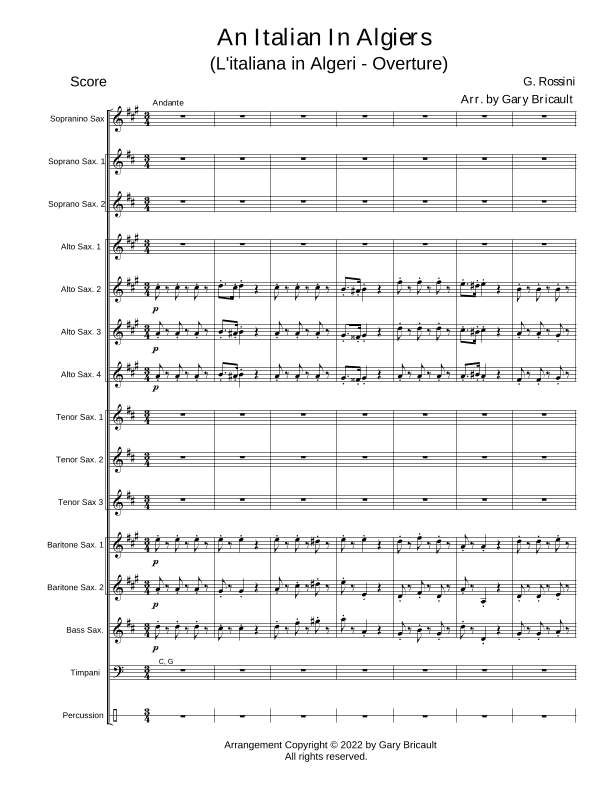An Italian In Algiers - (L'italiana in Algeri - Overture) (arr. Gary Bricault)