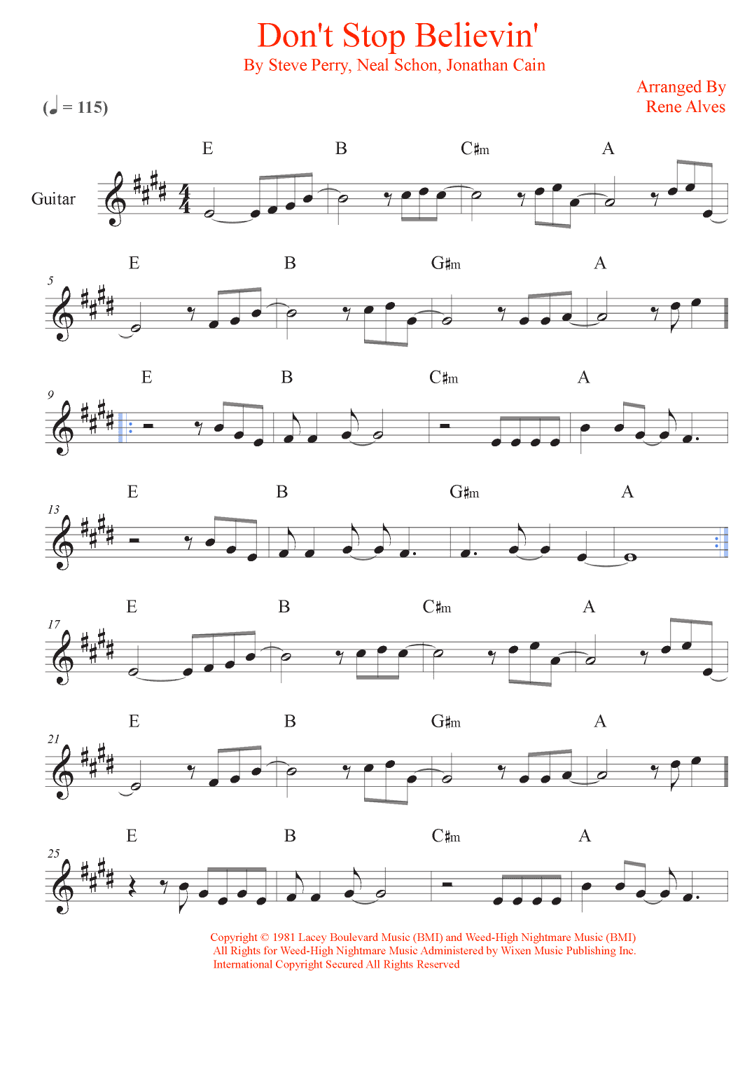 Don't Stop Believin' (arr. Rene Alves)