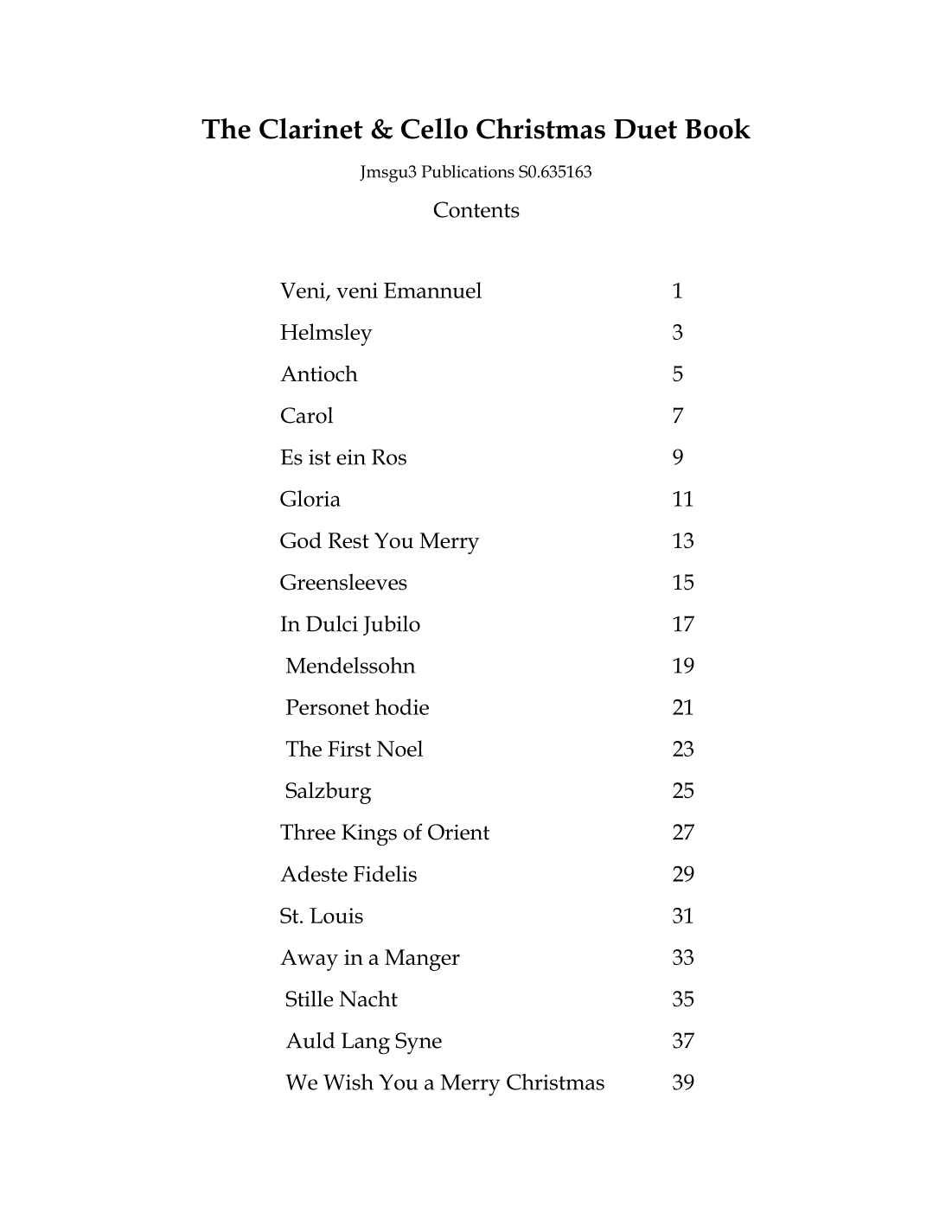 The Clarinet & Cello Christmas Duet Book (arr. James M. Guthrie, ASCAP)