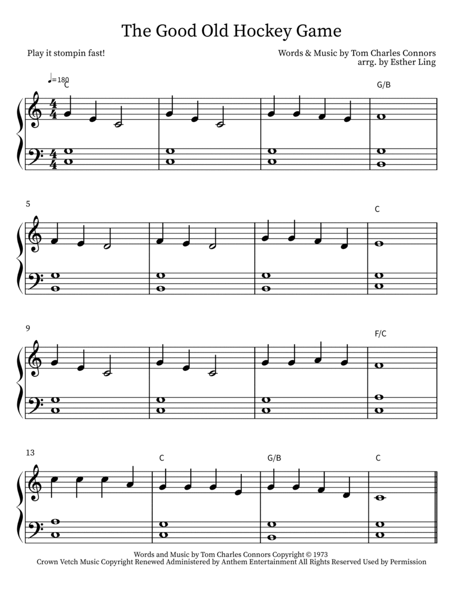 The Hockey Song (arr. Esther Ling)