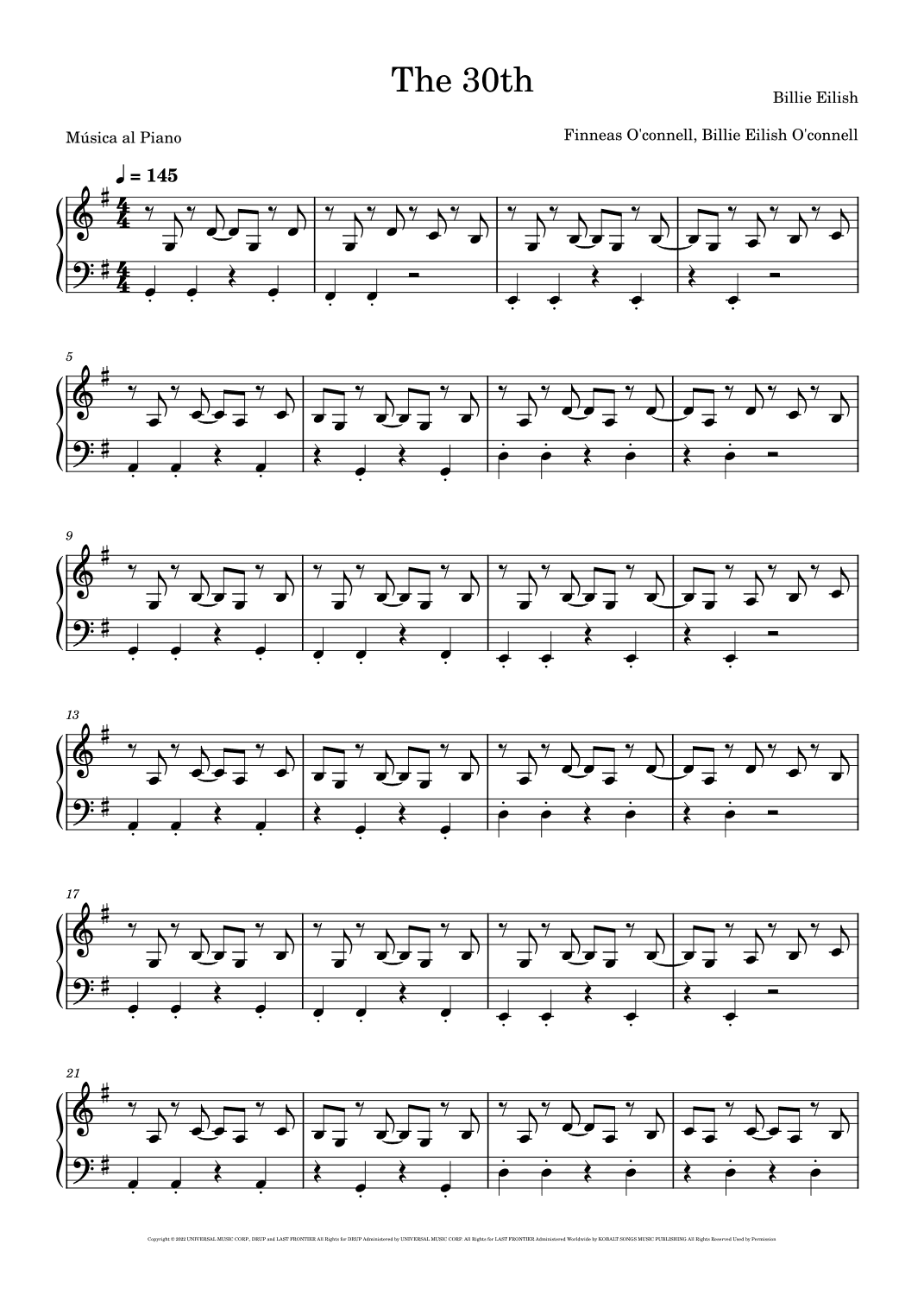 The 30th (arr. Música al Piano)