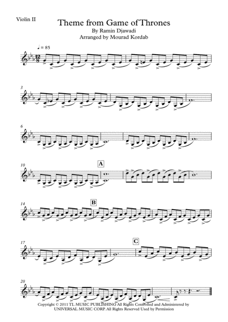 Game Of Thrones (arr. Mourad Kordab)