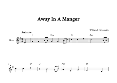 Away In A Manger - For Flute (G Major) (arr. Yuri Noronha)