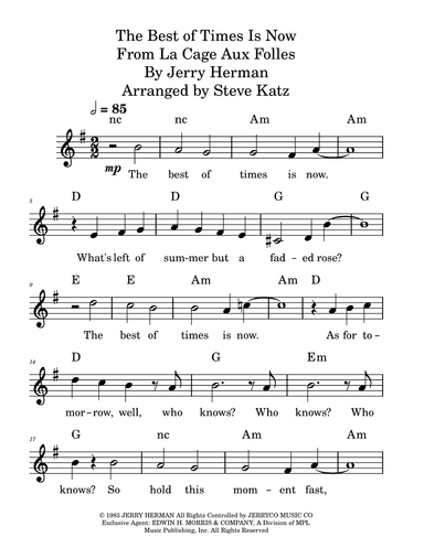 The Best Of Times (arr. Steve Katz)