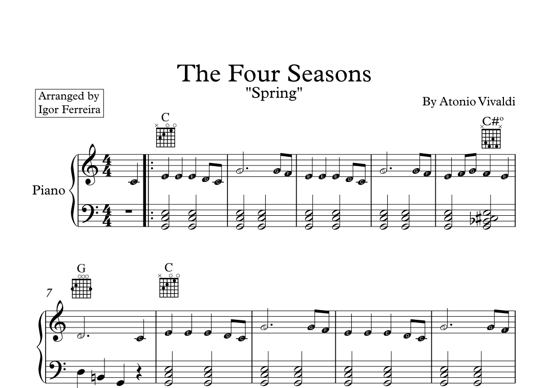 The Four Seasons - Spring - Allegro 1 (arr. Igor Ferreira)