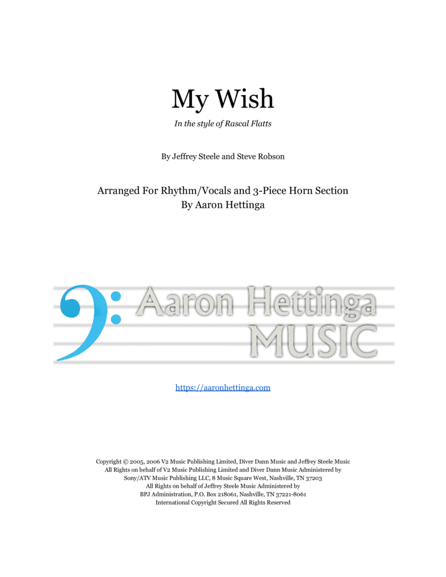 My Wish (arr. Aaron Hettinga)