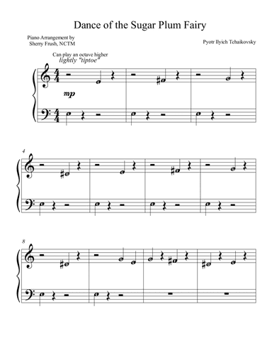 Dance of the Sugar Plum Fairy alpha notes (arr. arr. Sherry Frush, NCTM)