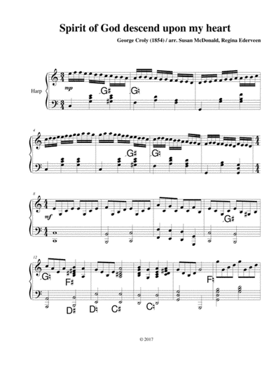Spirit of God descend upon my heart - pedal harp solo