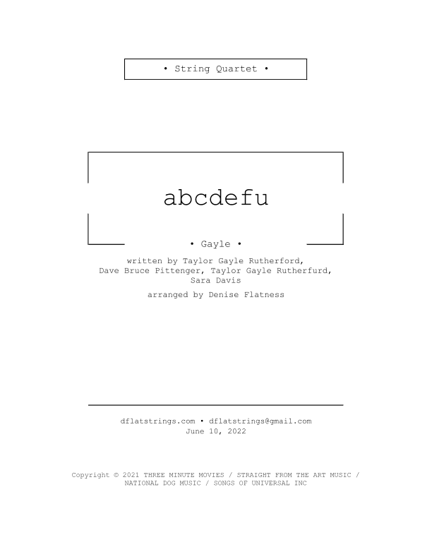 Abcdefu (arr. Denise Flatness)