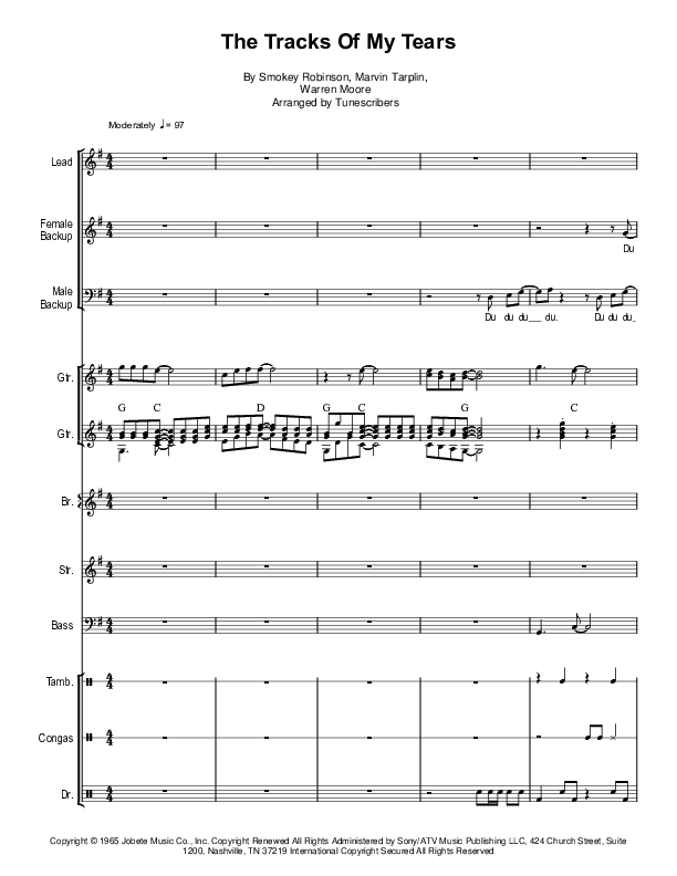 The Tracks Of My Tears (arr. Tunescribers)