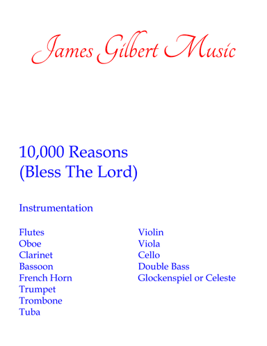 10,000 Reasons (bless The Lord) (arr. James Gilbert)