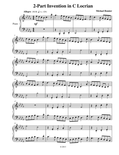 Invention in C Locrian Mode, from 9 Modal Inventions