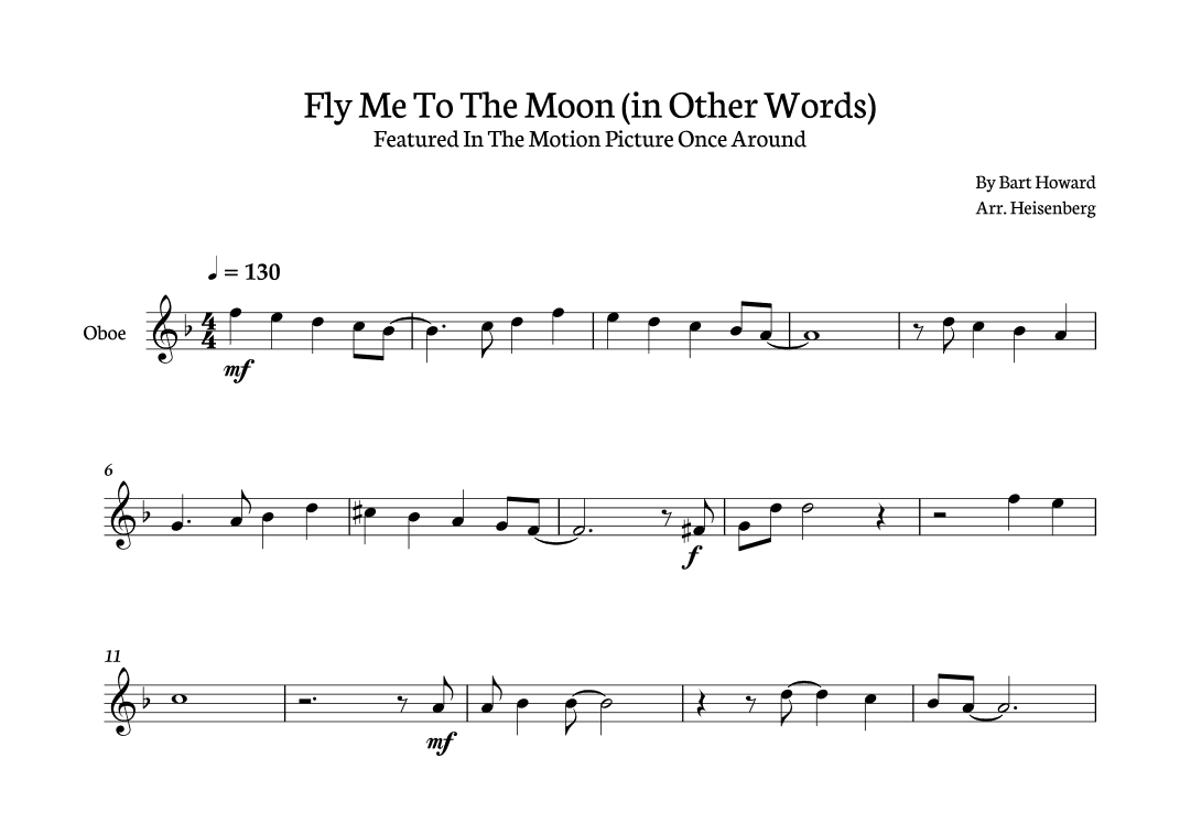 Fly Me To The Moon (in Other Words) (arr. Heisenberg)