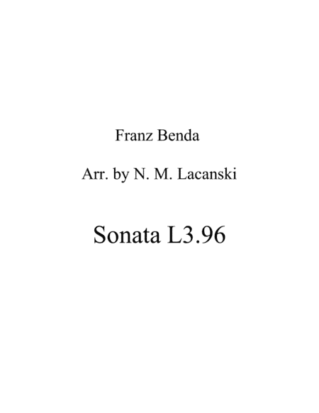Sonata L3.96 Movement 1 (arr. Nick Lacanski)