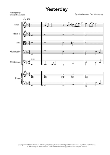 Yesterday (arr. Daniel Nakamura)