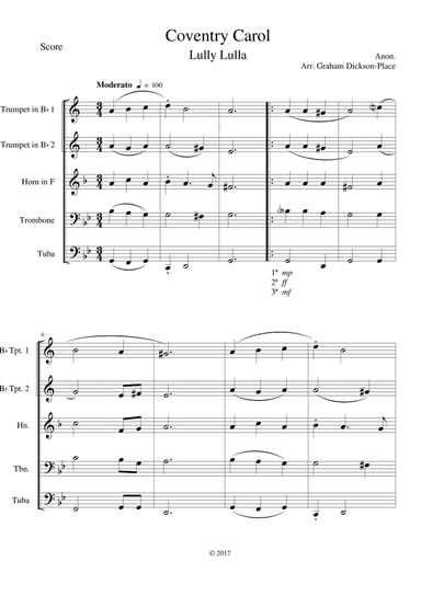 Coventry Carol/Lully Lulla - Anon. arranged by Graham Dickson-Place (arr. Graham Dickson-Place)