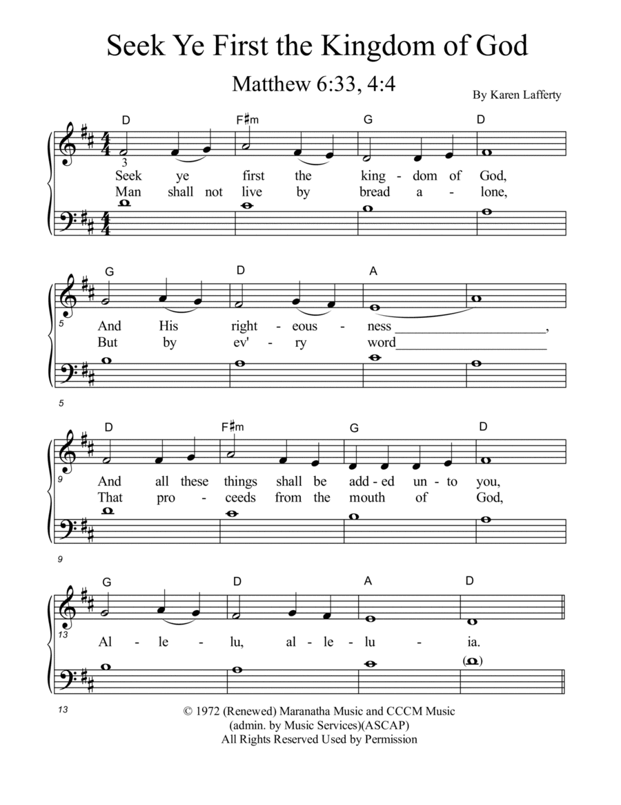 Seek Ye First (arr. Dana Thynes)