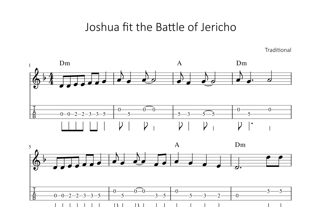 Joshua fit the Battle of Jericho (arr. songbooks.info)