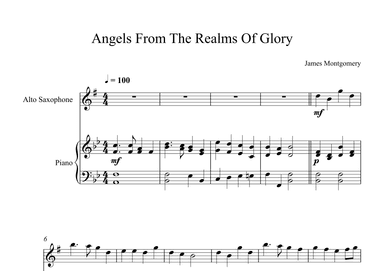 Angels From The Realms Of Glory - James Montgomery (Alto Sax + Piano) (arr. Digital Book Music)