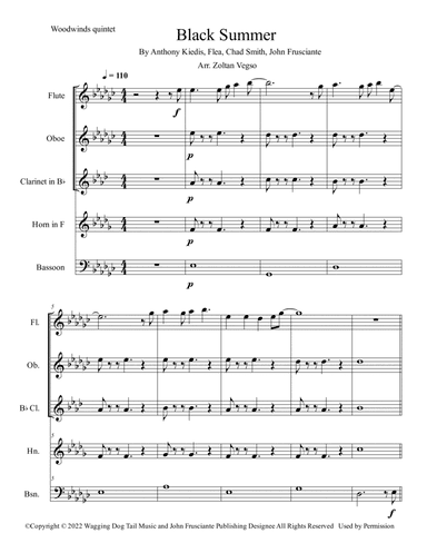 Black Summer (arr. Zoltan Vegso)