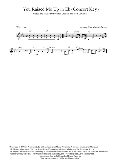 You Raise Me Up (arr. Miranda Wong)