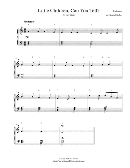 Little Children, Can You Tell? (On a Christmas Morning) - for easy piano (arr. Samuel Stokes)
