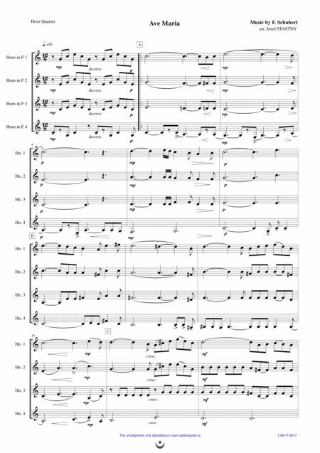 Ave Maria (Schubert) (arr. Josef STASTNY)