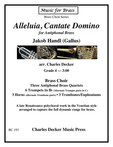 Alleluia, Cantate Domino for Antiphonal Brass Choir (arr. Charles Decker)
