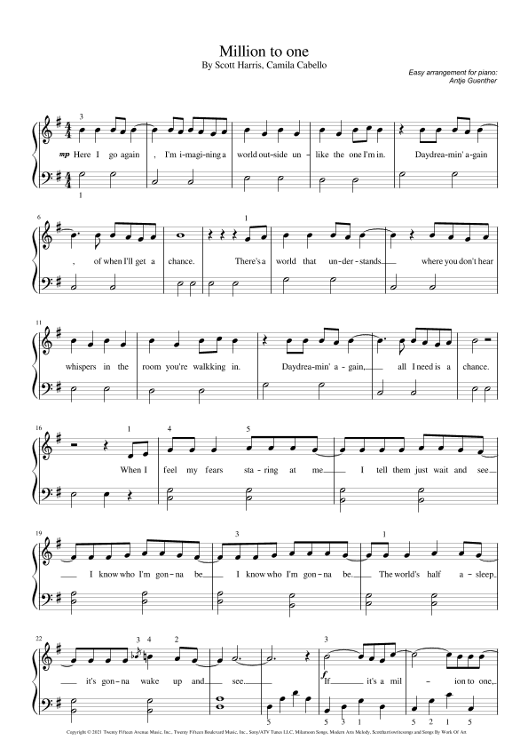 Million To One (arr. Antje Günther)