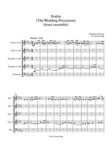 Svatba (The Wedding Procession) (brass ensemble) (arr. Jordan Grigg)
