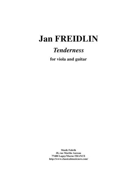 Jan Freidlin: Tenderness for viola and guitar