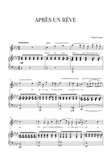 Fauré - Après un Rêve (F minor) (arr. Cadenza Editions)