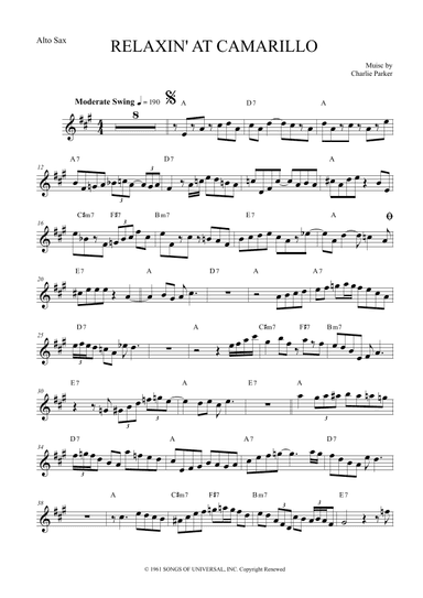 Relaxin' At The Camarillo (arr. The Sheet Music Library)