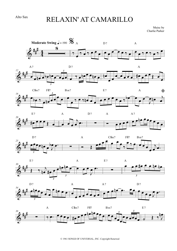 Relaxin' At The Camarillo (arr. The Sheet Music Library)