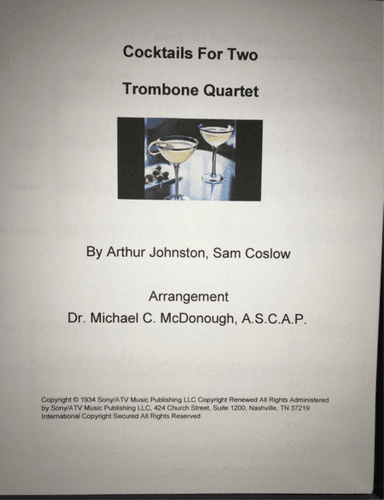 Cocktails For Two (arr. Michael McDonough A.S.C.A.P.)