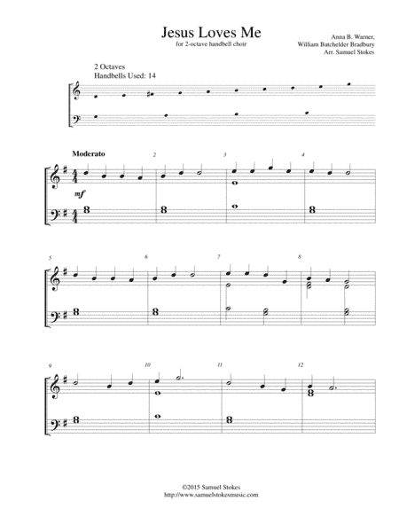 Jesus Loves Me - for 2-octave handbell choir (arr. Samuel Stokes)