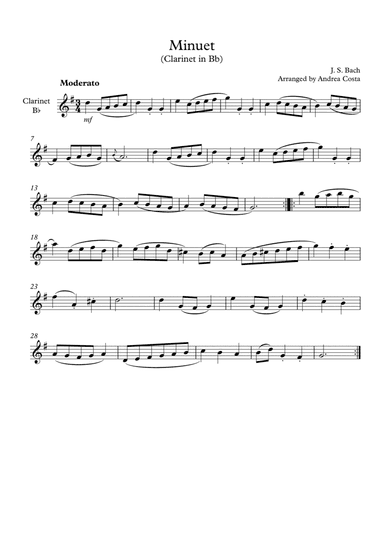 Minuet in G (arr. Andrea Costa)