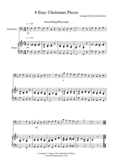 8 Easy Christmas Pieces for Trombone And Piano (arr. David Burndrett)