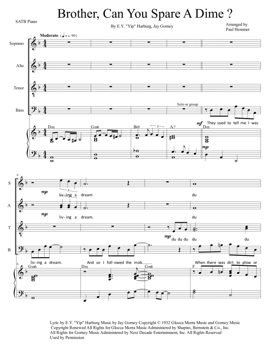 Brother, Can You Spare A Dime? (arr. Paul Hemmer)