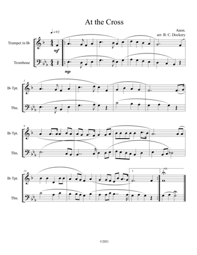 At the Cross (trumpet and trombone duet) (arr. B. C. Dockery)