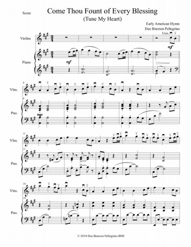 Come Thou Fount of Every Blessing (accompanied violin duo) (arr. Dee Braxton-Pellegrino)