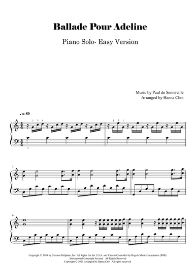 Ballade Pour Adeline (arr. Hanna Choi)