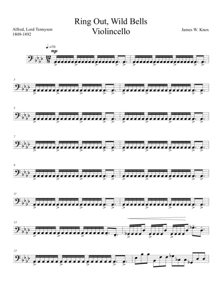 Ring out, wild bells - violincello