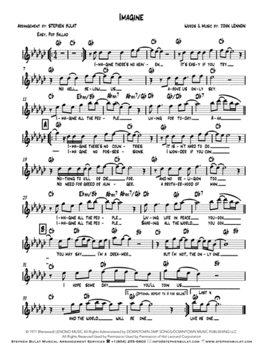 Imagine (arr. Stephen Bulat)