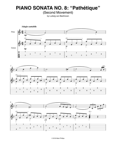 Piano Sonata No. 8: "Pathétique" (Second Movement Theme) (arr. Mark Phillips)