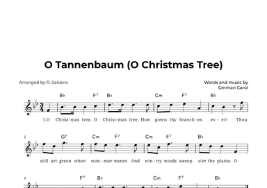 O Tannenbaum (O Christmas Tree) - Key of B-Flat Major (arr. R. Salvario)