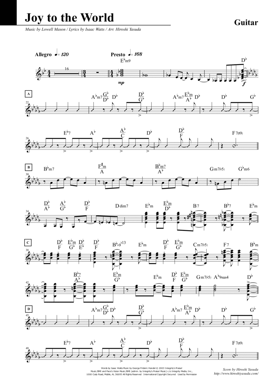 Joy To The World (arr. Hiroshi Yasuda)