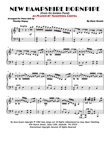 New Hampshire Hornpipe (arr. Timothy Stapay)